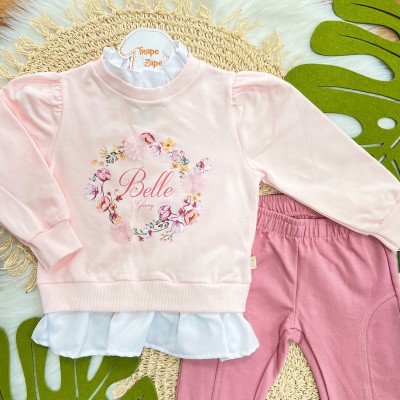 Conj. Casaco Belle e Calça de Montaria - Rosa e Rose